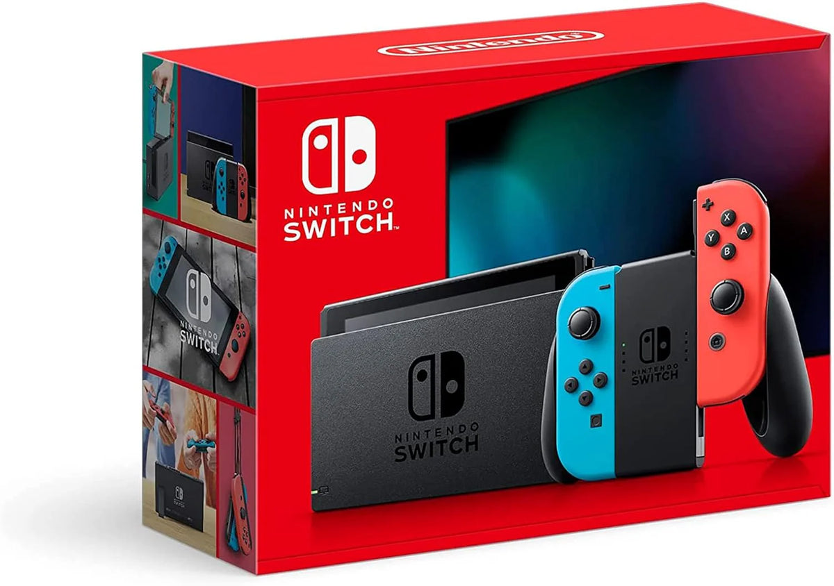 Nintendo Switch with Neon Blue and Neon Red Joy-Con - Handheld Gaming Console