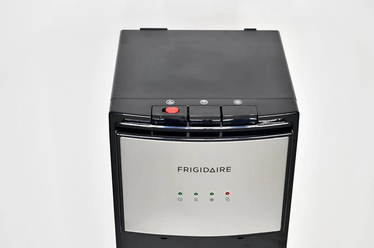Frigidaire EFWC498 - Top Loading Cooler Dispenser -Hot & Cold Water - Child Safety Lock - Innovative Slim & Sleek Design, Holds 3 or 5 Gallon Bottles - Black