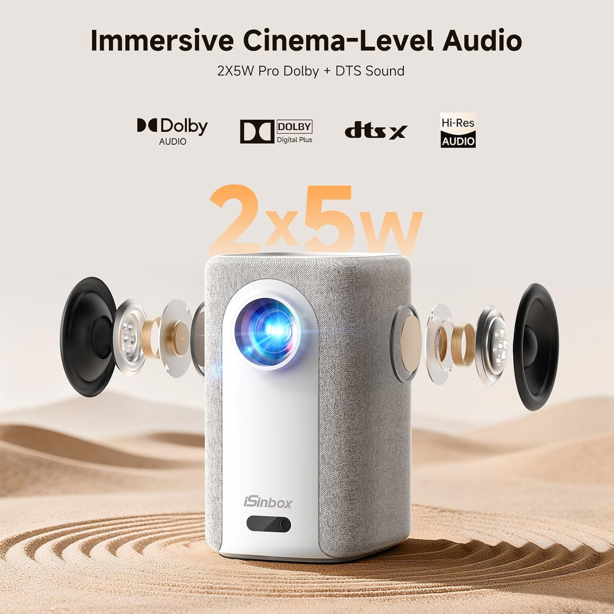 [Short Throw/1200ANSI/Built in Apps] 4K Outdoor Projector with WiFi and Bluetooth
