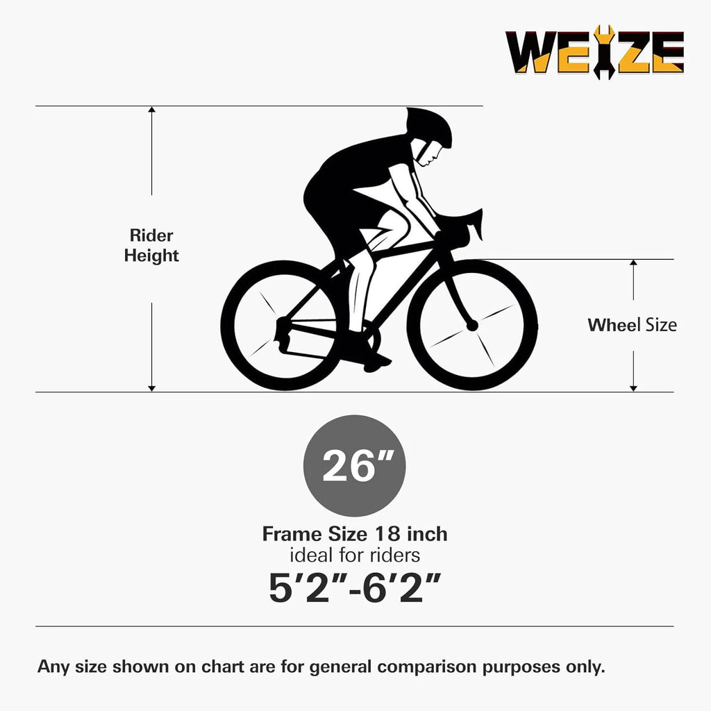 WEIZE Mountain Bike, 26 27.5 inch Outdoor Hybrid Bikes,18-Speed/High-Carbon Steel/Dual Full Suspension, Adjustable Ergonomic Seat for Men Women Adult, MTB Bicycle with Suspension Fork,Sleek Colors