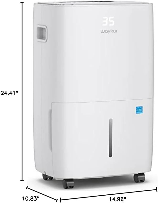 Waykar 2000 Sq. Ft Dehumidifier for Home and Basements, with Auto or Manual Drainage, 0.66 Gallon Water Tank Capacity