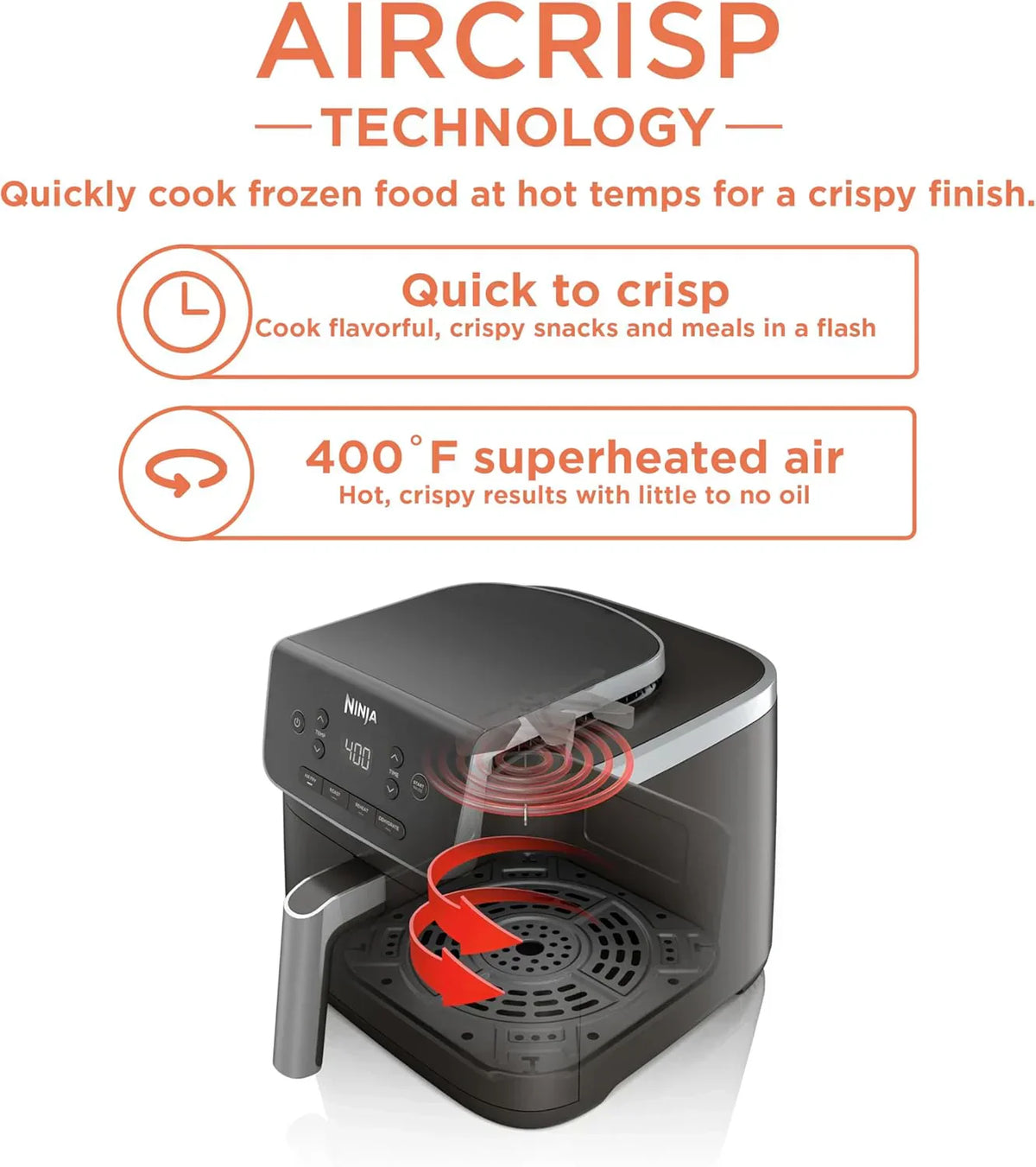Ninja Air Fryer Pro XL 6-in-1 with 6.5 QT Capacity Max Crisp Air Fry Air Roast Bake
