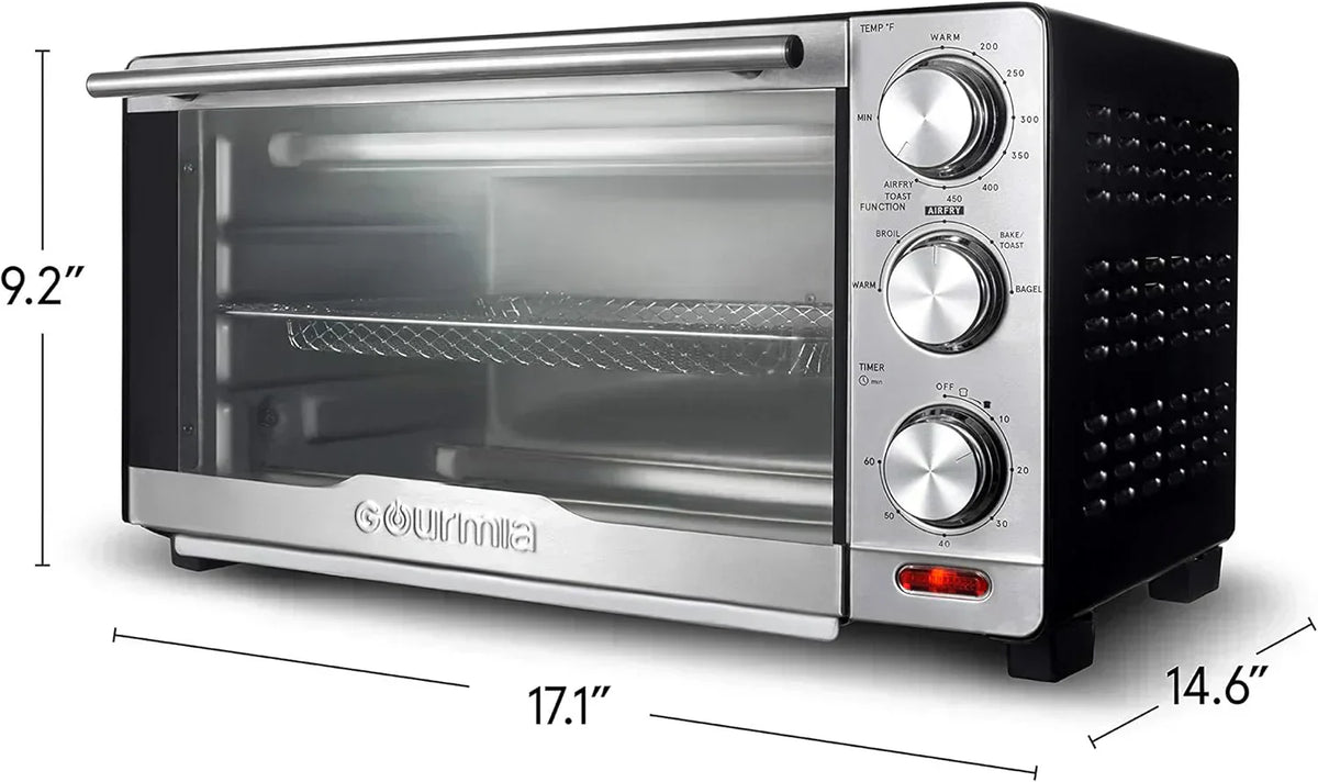 Gourmia Oven Air Fryer Combo with 17 Cooking Presets 24L Capacity Convection Rack