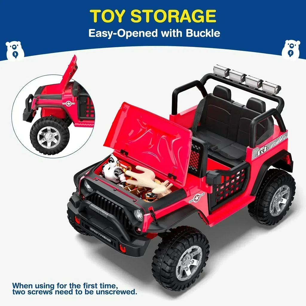 L8 Ride On Car 2 Seater 12V Kids Electric Car Remote Control 4-Wheel Suspension Bluetooth Speaker