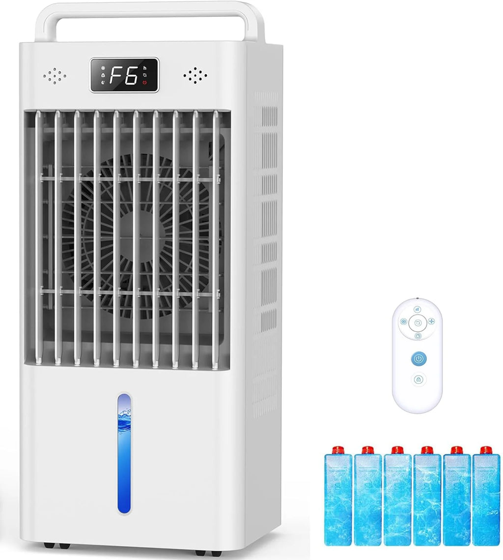 Portable Air Conditioners, 3-IN-1 Swamp Cooler, Evaporative Air Cooler,Remote & Touch Control, 90°+90° Oscillation,LED Screen, Air Coolong Fan for Outdoor Indoor