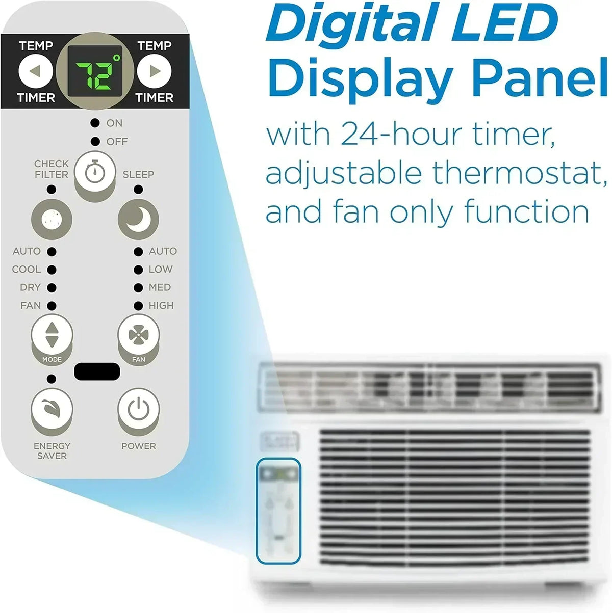BLACK+DECKER Window Air Conditioner 5000 BTU Cools Up to 150 Square Feet AC Mechanical Controls