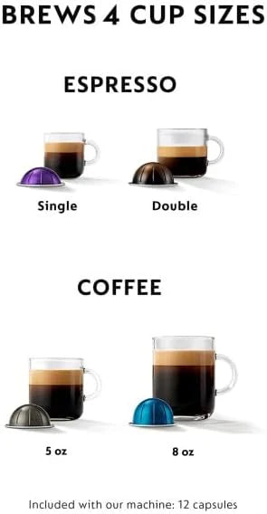 Nespresso Vertuo Plus Coffee and Espresso Maker by De'Longhi, Grey