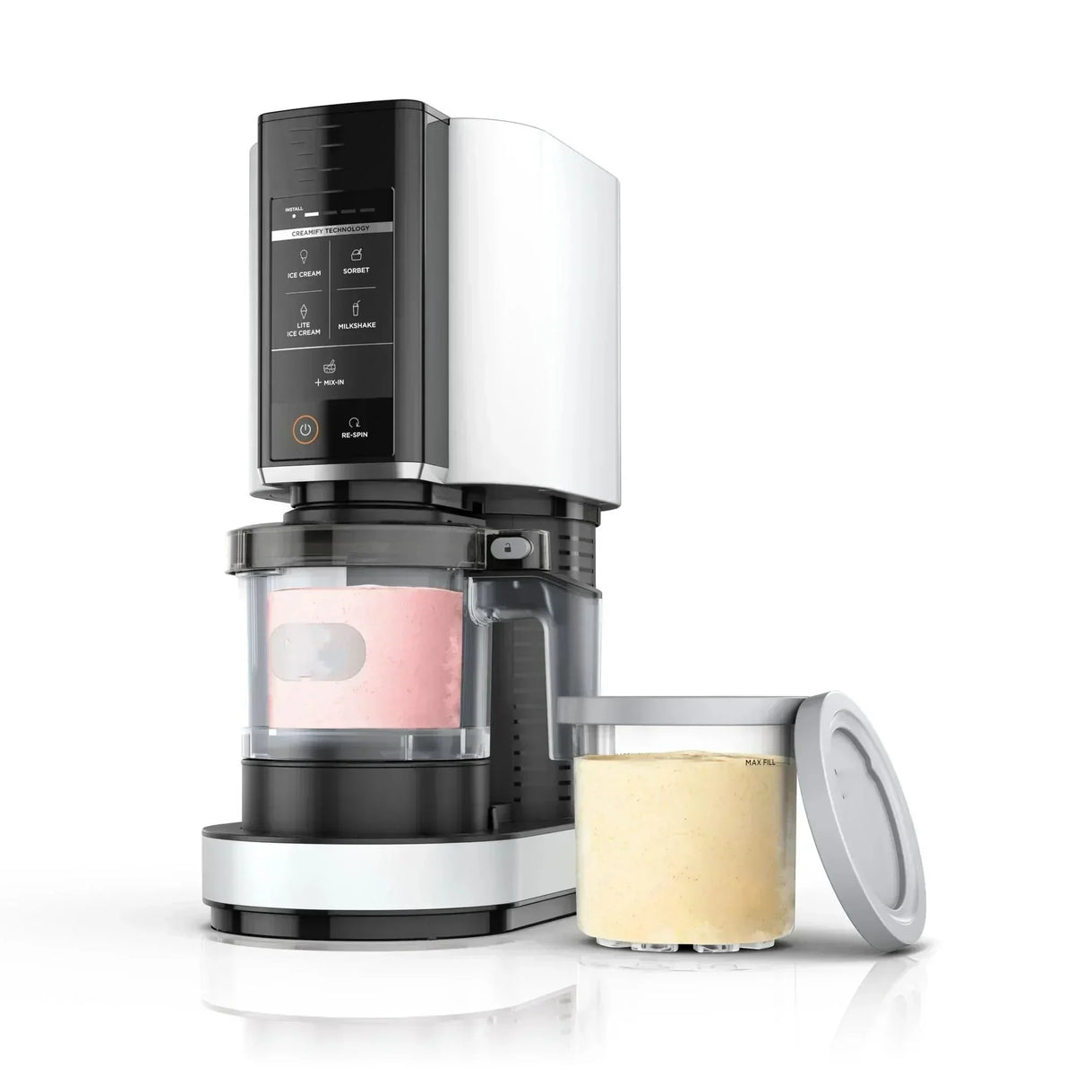 CREAMi Ice Cream Maker 5 One-Touch Programs White Includes 2 16oz Pints with Storage Lids