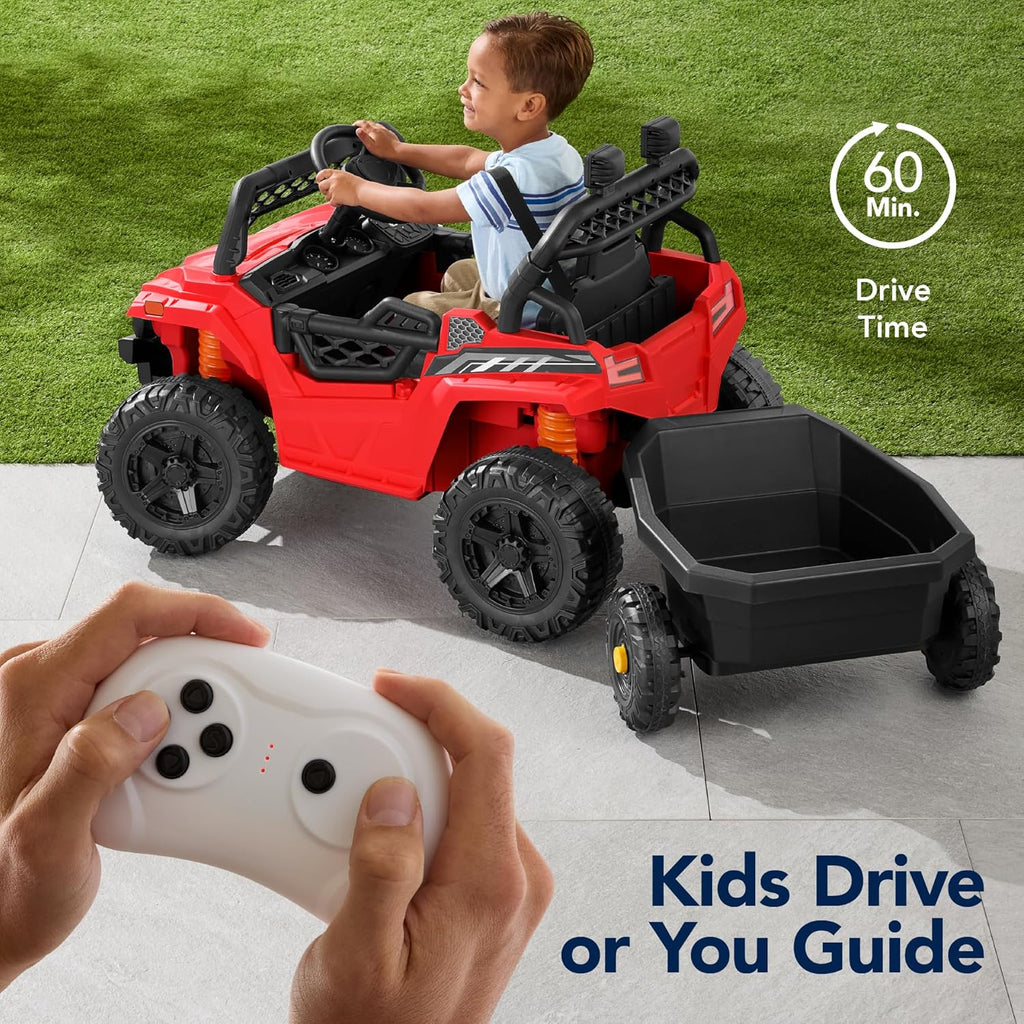 Children's black UTV electric children's car