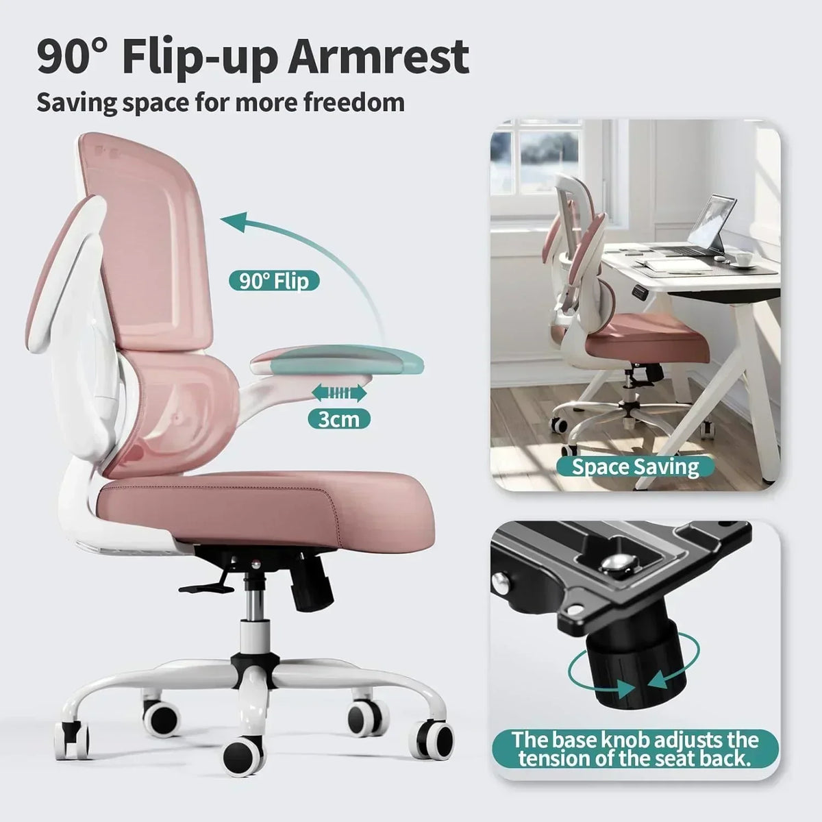 TRALT Office Chair Ergonomic Desk Chair 330 lbs Home Mesh Gaming Chair with Wheels