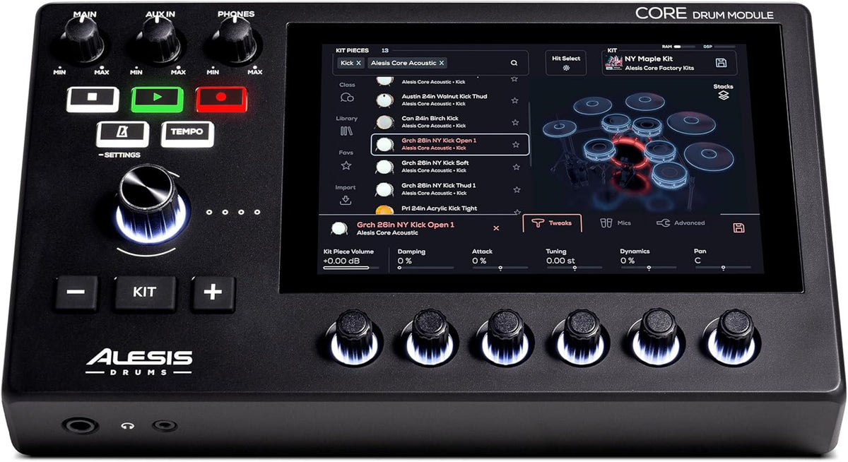 Alison Strata Prime Electronic Drum Set with Touch Screen Dual Area Grid Head