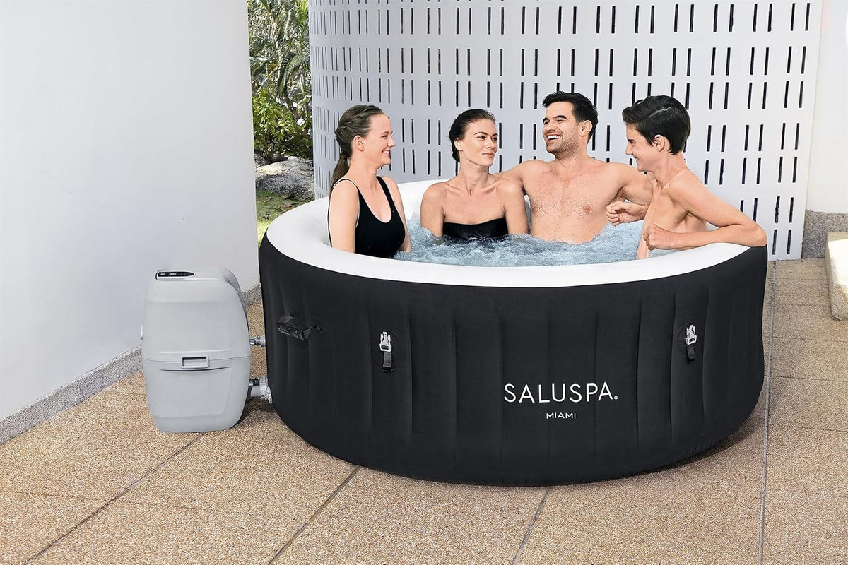Bestway SaluSpa Miami EnergySense AirJet Inflatable Hot Tub Spa 71 x 26 Portable Hot Tub