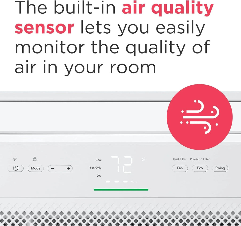 Frigidaire GHWQ103WC1 Inverter Quiet Temp Room Air Conditioner, 10,000 BTU with Wi-Fi Connected, Works with Alexa, Energy Star Certified, Easy-to-Clean Washable Filter, in White