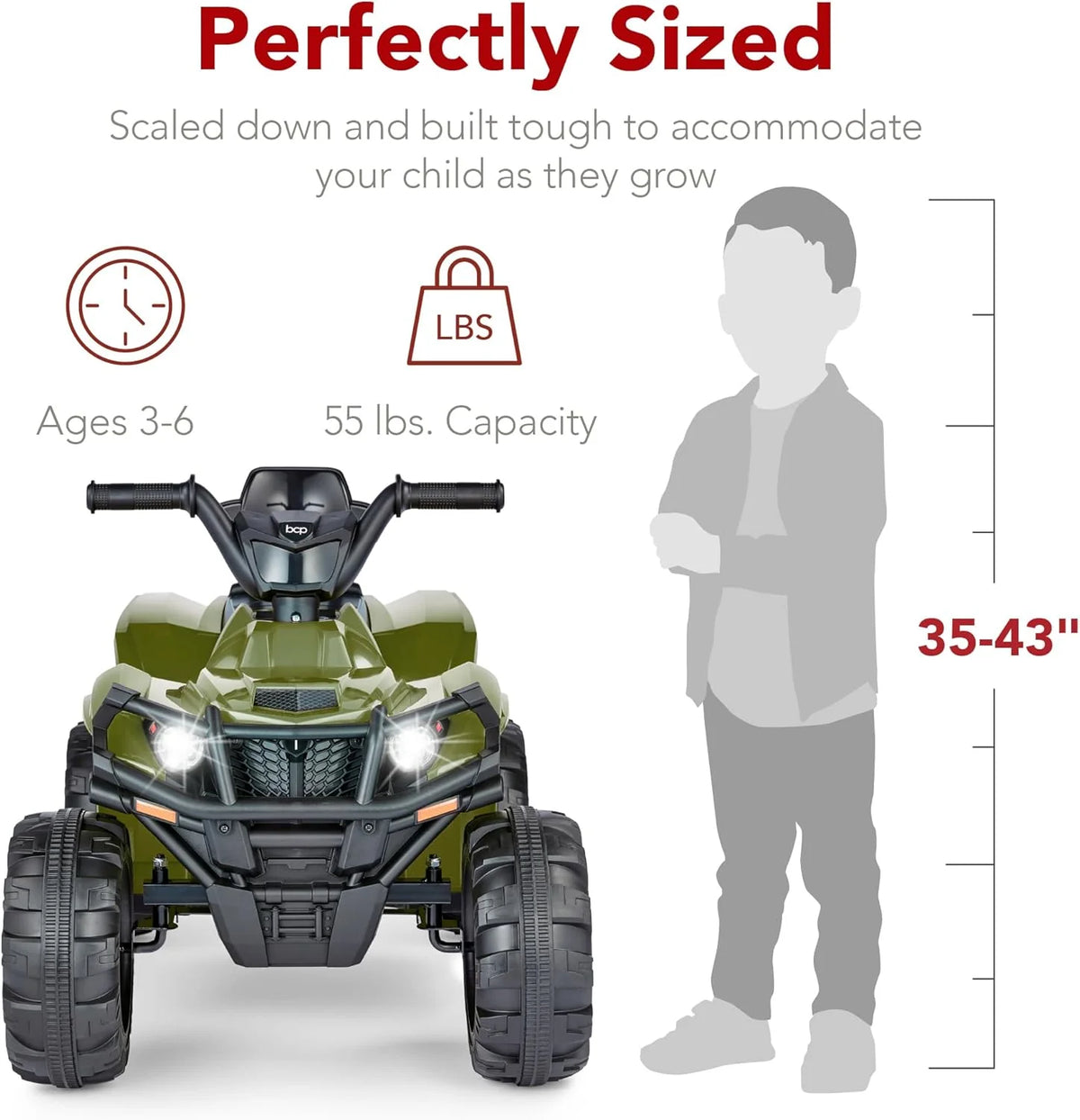 Best Choice Products 12V Kids Ride-On Electric ATV, 4-Wheeler Quad Car Toy w/Bluetooth Audio, 2.4mph Max Speed, Treaded Tires, LED Headlights, Radio