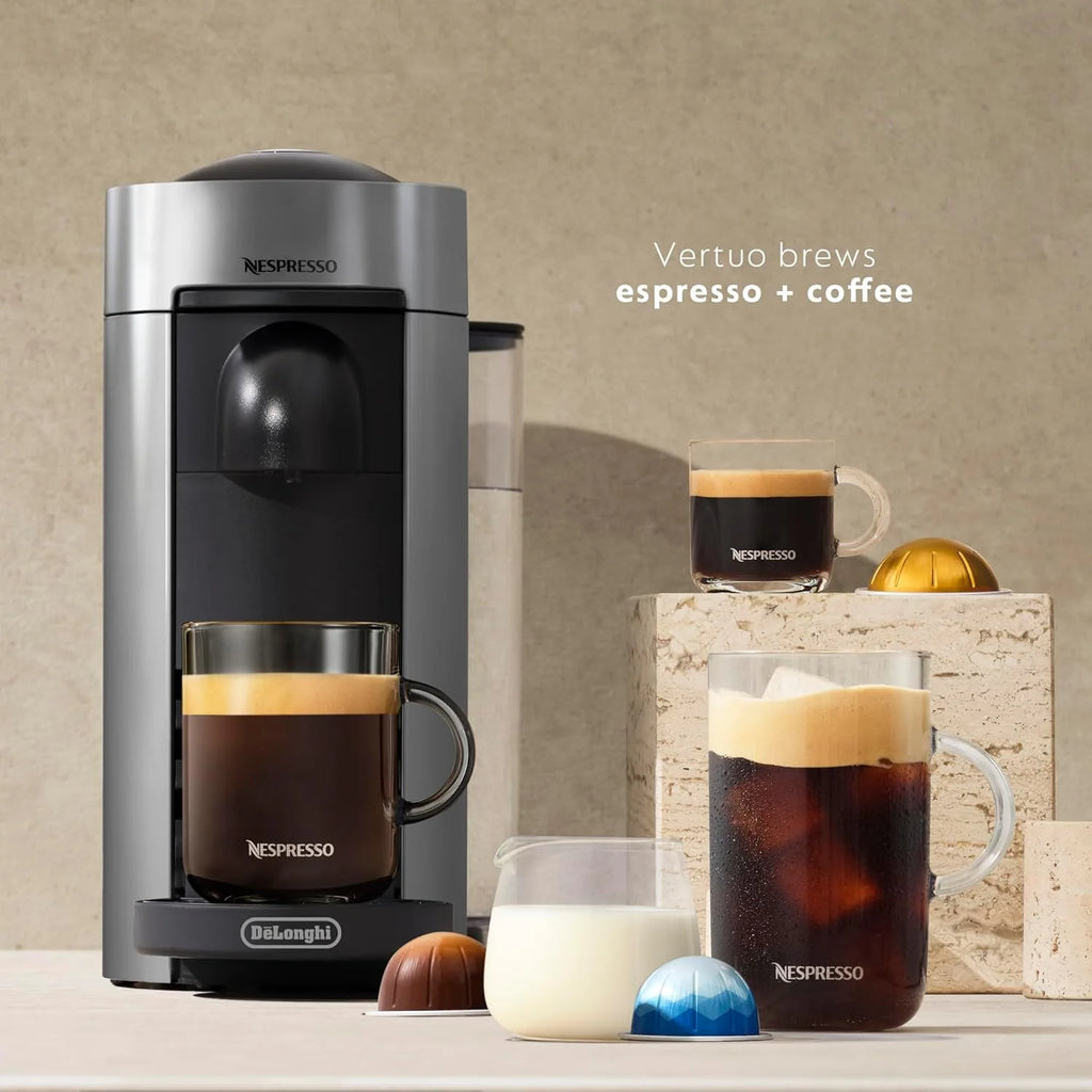 Nespresso Vertuo Plus Coffee and Espresso Maker by De'Longhi, Grey