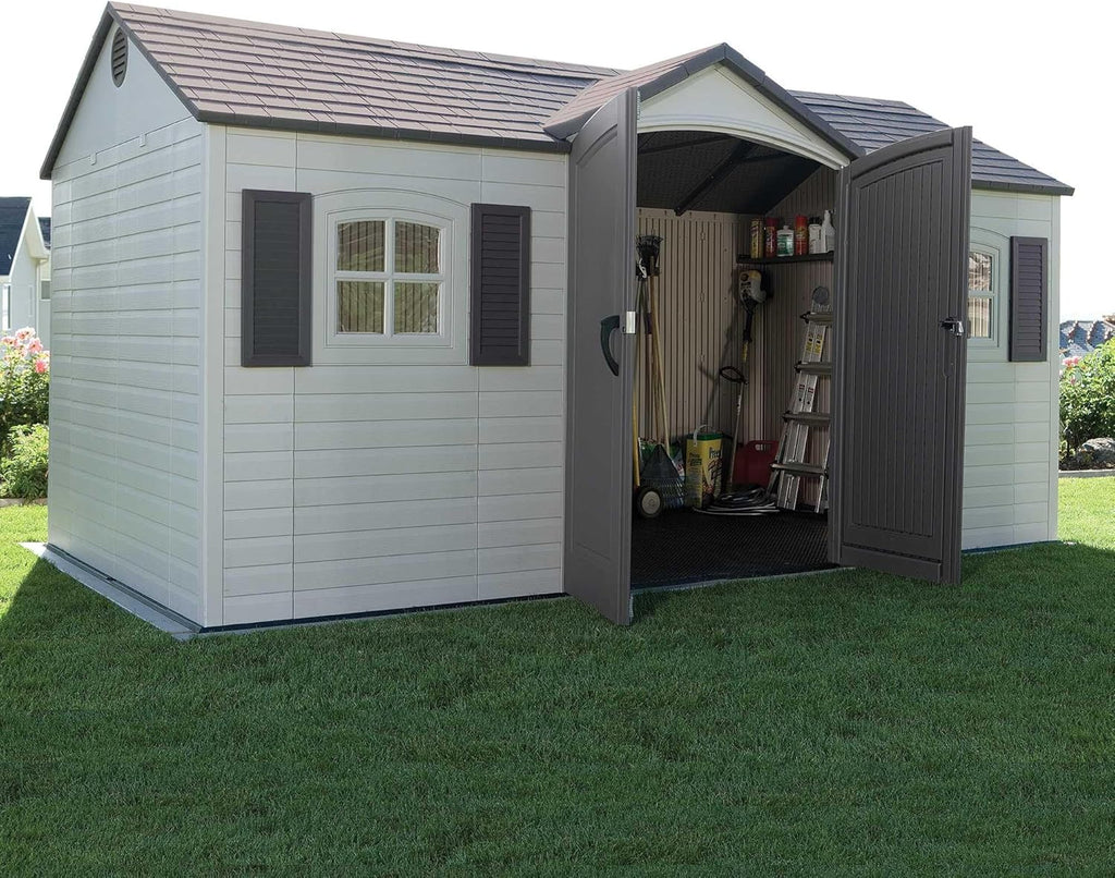 Lifetime 6446 Outdoor Storage Shed 8 x 15 Foot Desert Sand