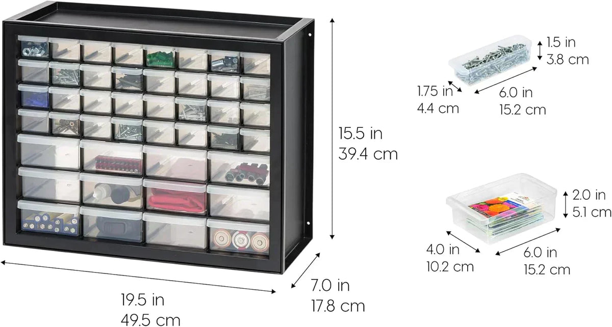 IRIS USA Screw Tool Organizer Small Parts Cabinet Chest Storage Drawers Organization Toolbox