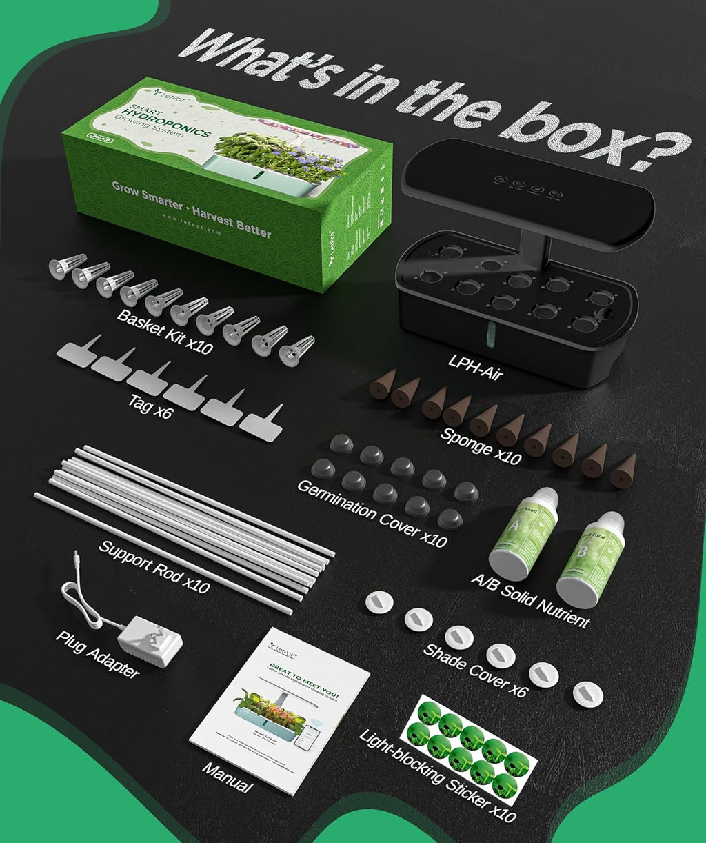Hydroponic Planting System Kit, App and WiFi Controlled Smart Indoor Garden with 24W Full Spectrum Grow Light