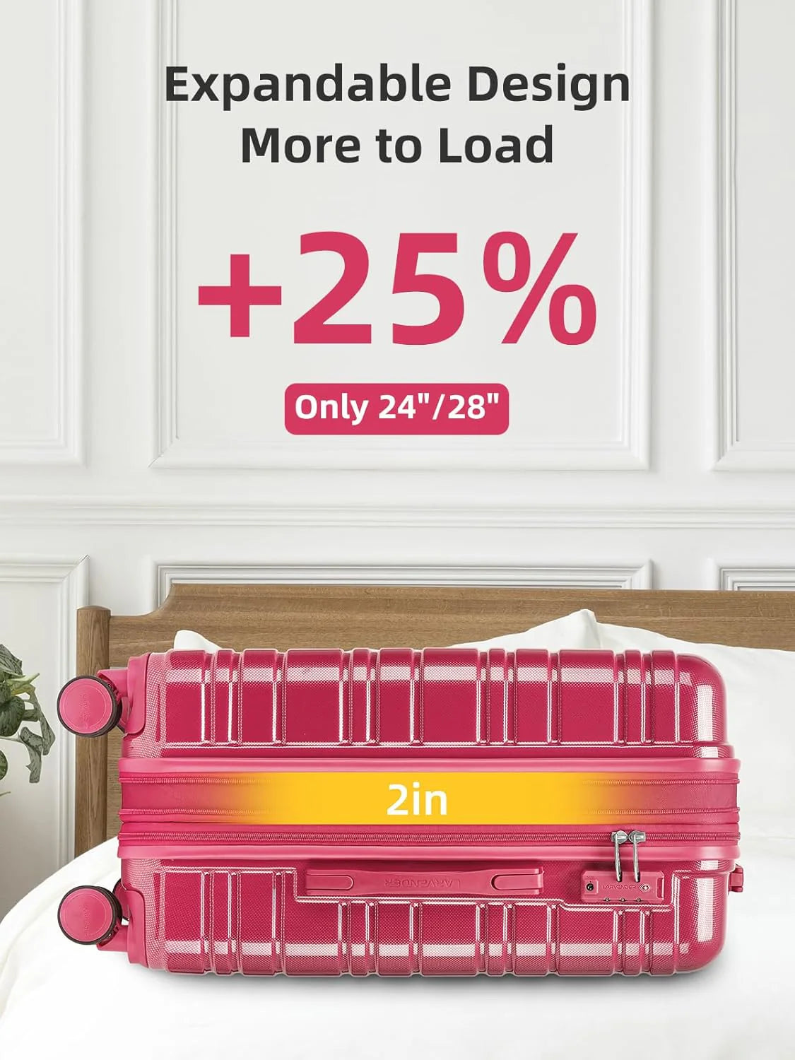 6-piece luggage set, expandable hardshell suitcase set with spinner wheels, lightweight rolling luggage set
