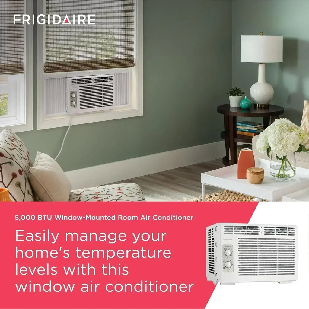 Frigidaire 5,000 BTU Window Air Conditioner Remote Control Cools Up to 150 Sq. Ft. Quiet Operation