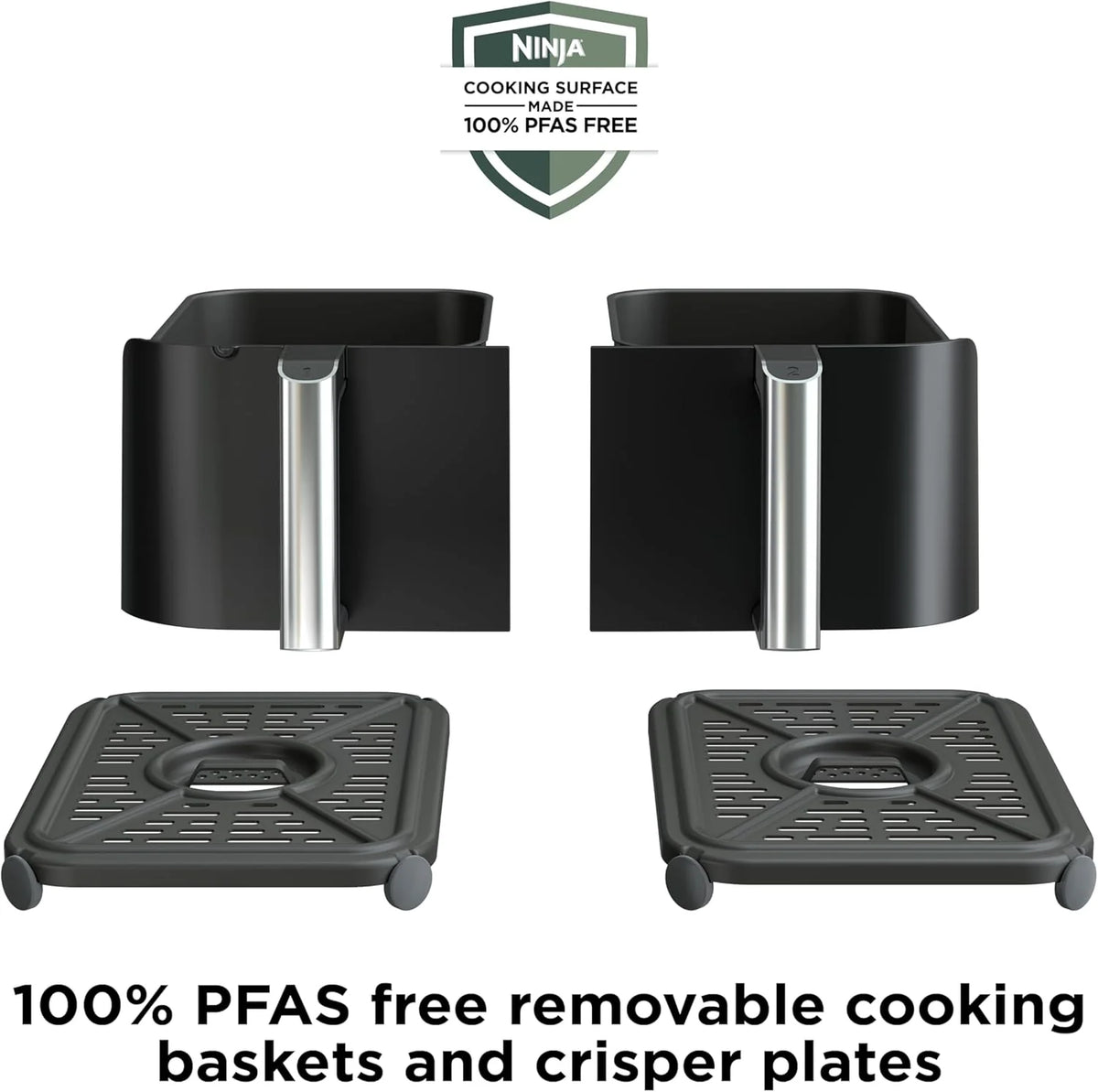 Ninja Foodi 10QT 6-in-1 DualZone Smart XL Air Fryer, 2 Independent 5QT Baskets, Smart Cook Thermometer, Match Cook, Smart Finish, Air Fry, Roast, Bake, Dehydrate, Reheat, Grey, DZ550
