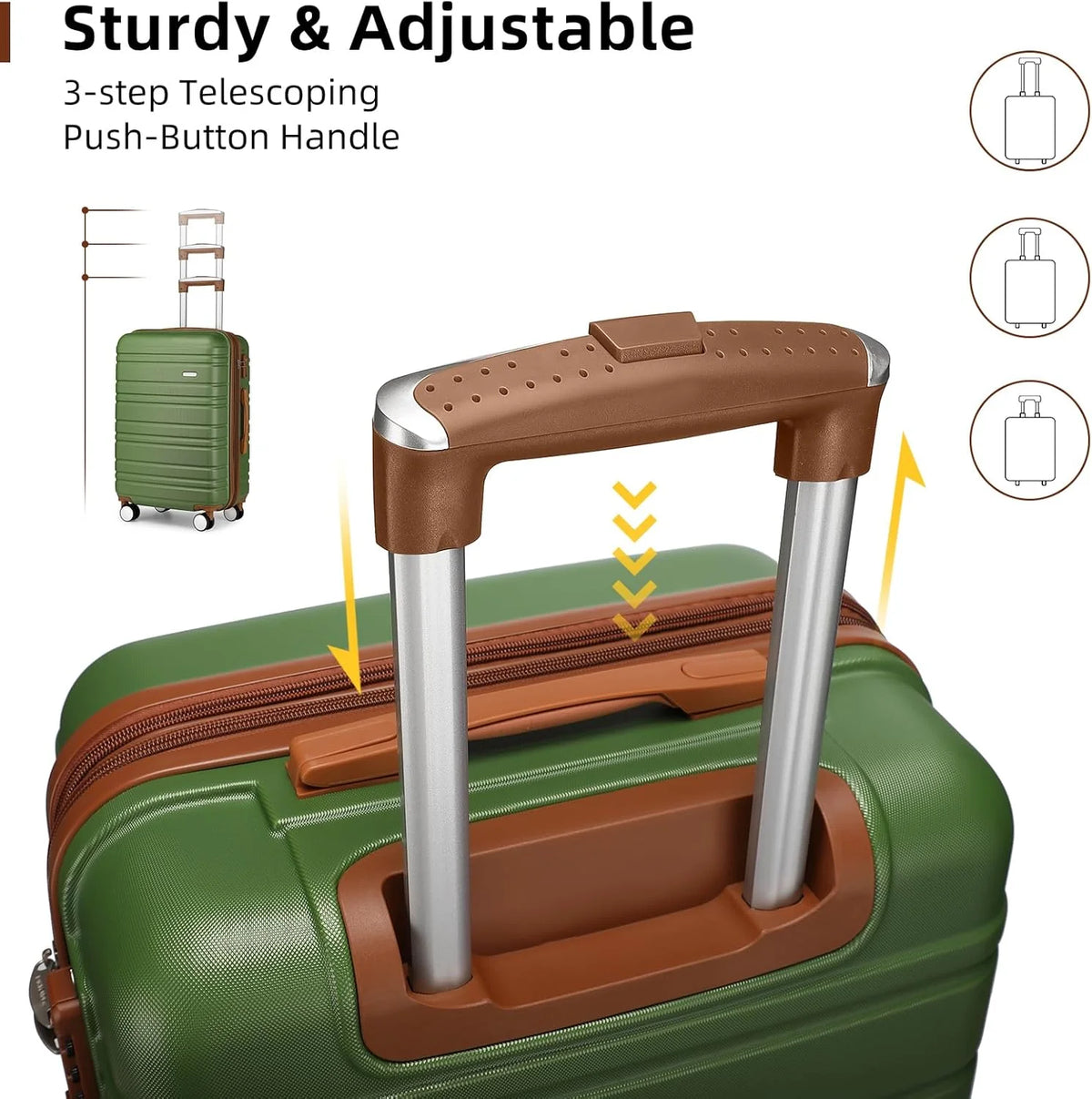 6-piece luggage set, expandable hardshell suitcase set with spinner wheels, lightweight rolling luggage set