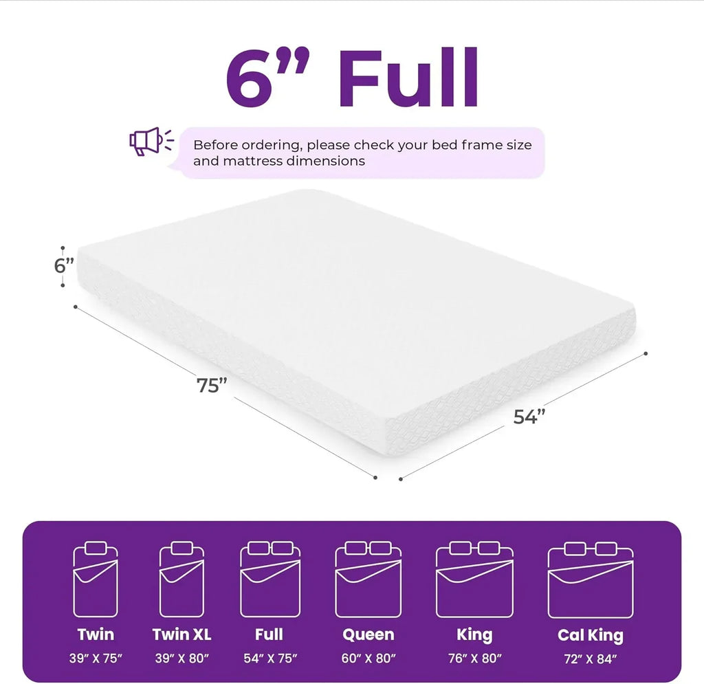 GAESTE 8-inch Fully Cooling Gel Memory Foam Mattress Mattress-in-a-Box