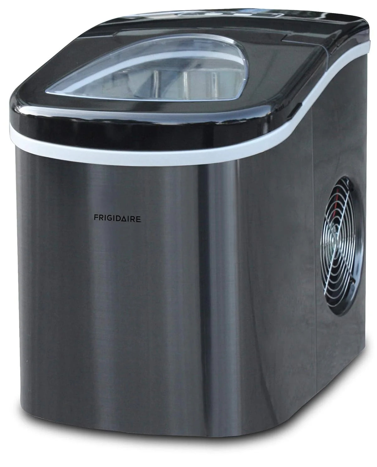 Frigidaire Countertop Portable, 26 lb per Day Bullet Ice Maker Machine (Black Stainless Steel)