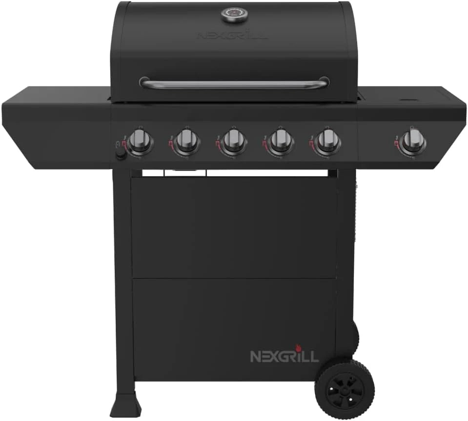 Nexgrill 3-Burner Propane Gas Grill with Side Tables, 27,000BTUs, Stainless Steel Lid