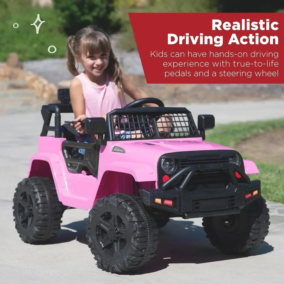 Best Choice Products 12V Kids Ride-On Truck Car with Spring Suspension and LED Lights