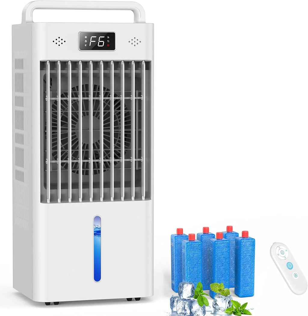 Windowless Portable Air Conditioners, Evaporative Air Cooler w/3 Modes & 3 Speeds, 12H Timer for Smart Auto-off, 2-Gal Tank for 20H Cooling,16FT Remote,No Hose Needed,46db Swamp Cooler