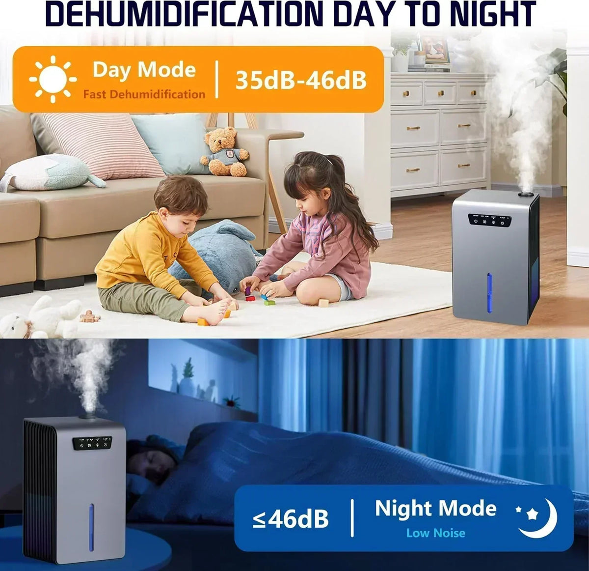 Dehumidifier 2 in 1 Humidifier Dehumidifier Combo 102 OZ Water Tank Dehumidifiers for Home Bedroom