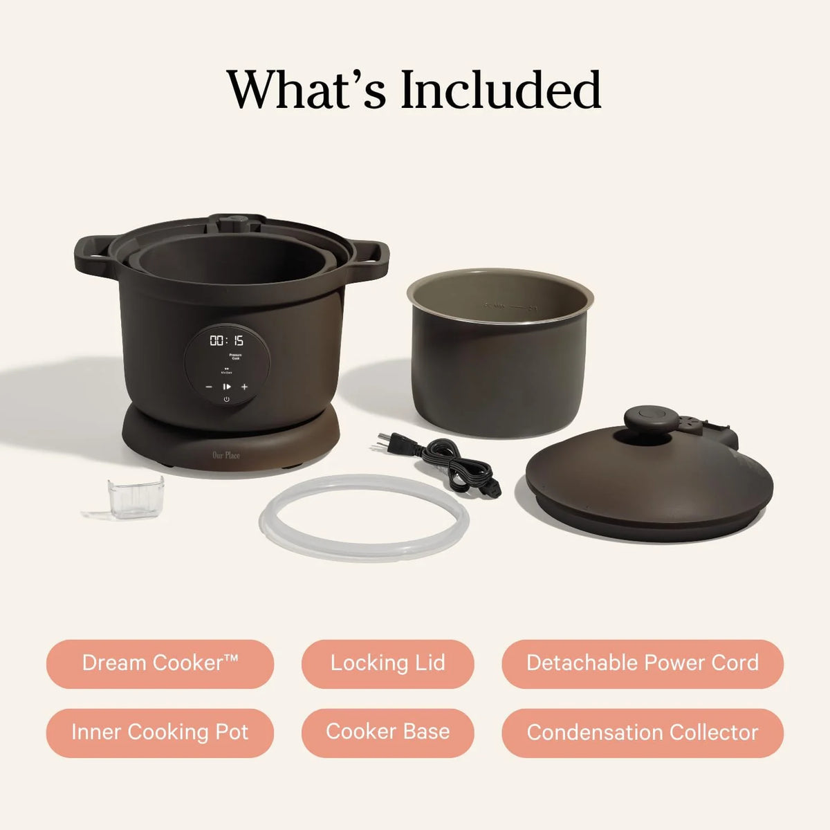 Our Place Dream Cooker | 6-quart Multicooker | 4 Versatile Modes | Pressure Cook, Slow Cook, Sear & Saute, Keep Warm | Hands-Free Steam Release | Tailored Control Panel | Steam