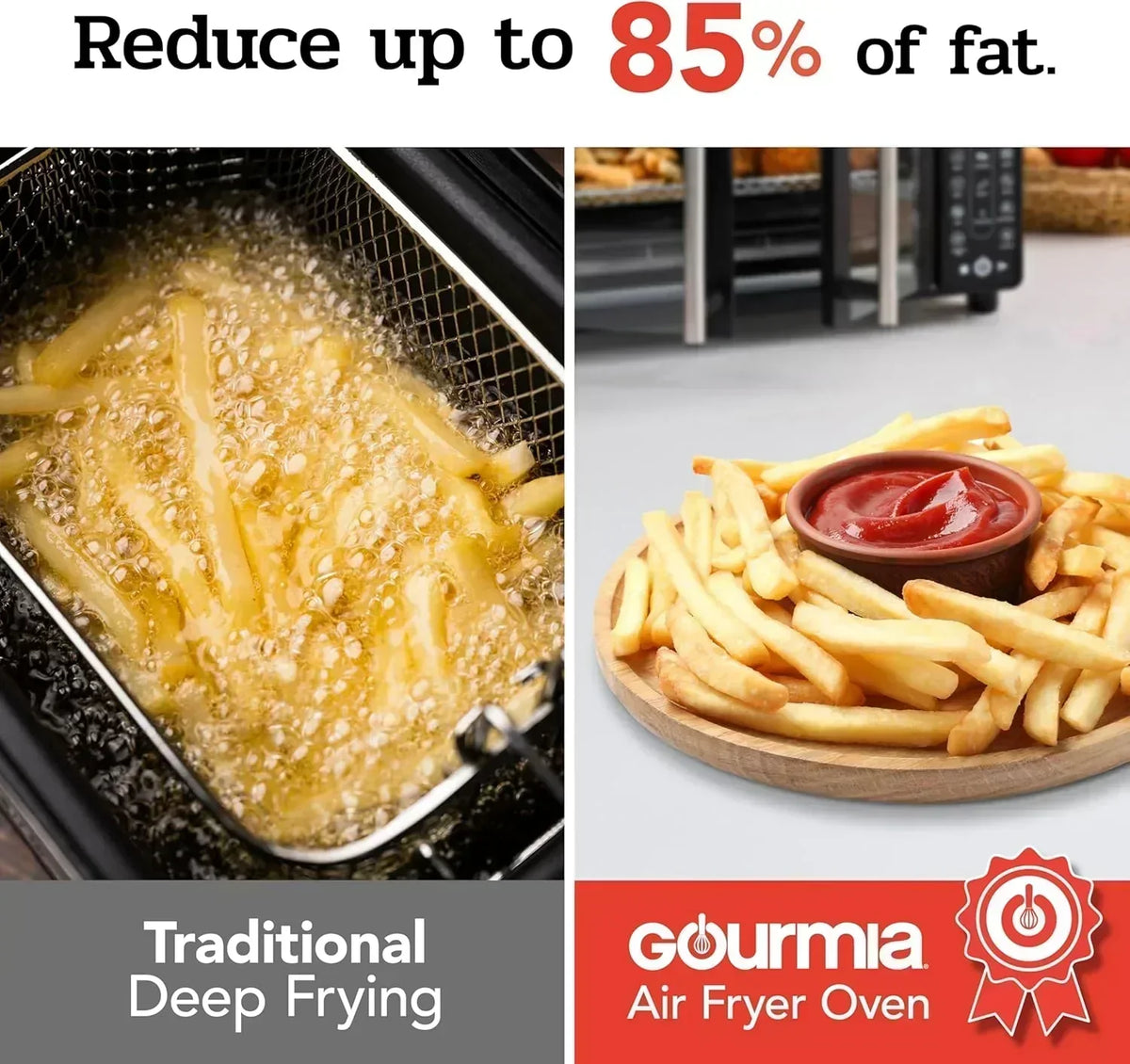 Gourmia Oven Air Fryer Combo with 17 Cooking Presets 24L Capacity Convection Rack