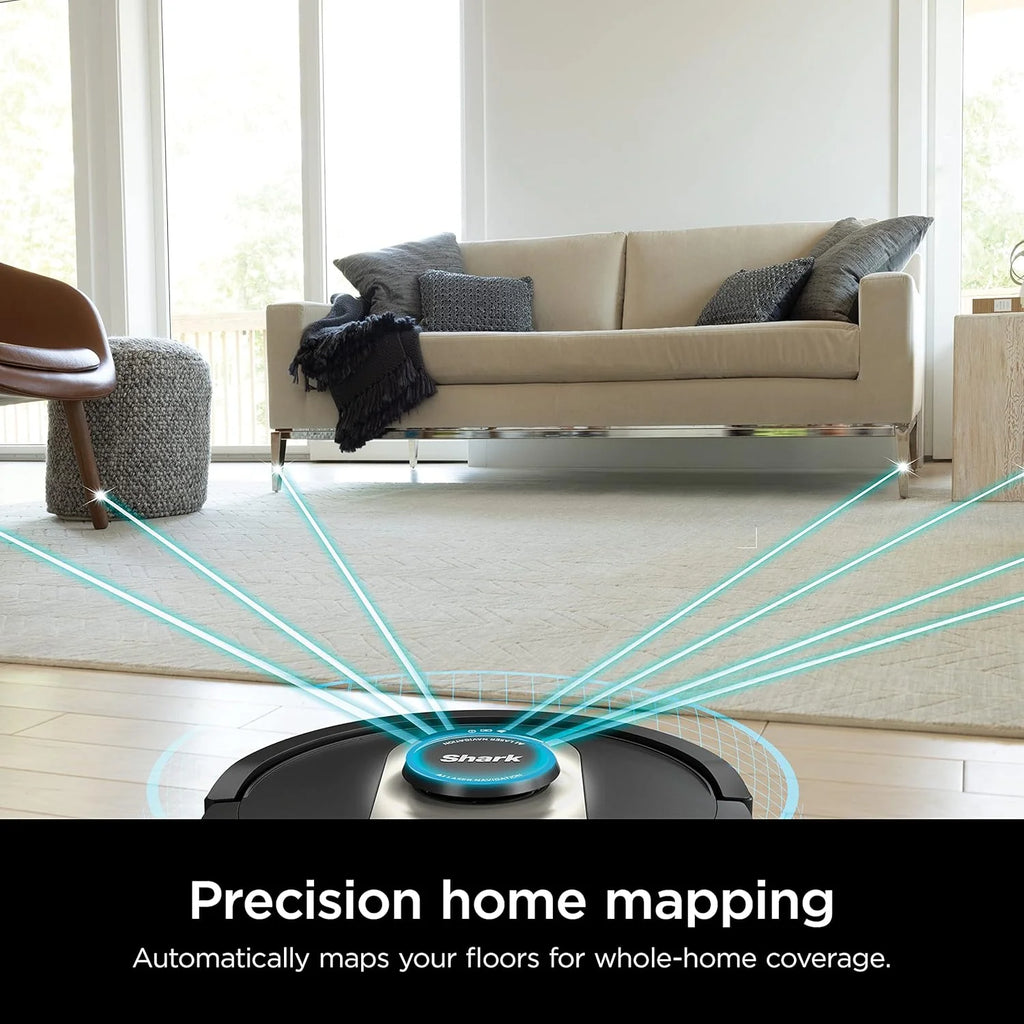 AI Robot Vacuum with XL HEPA Self-Empty Base, Bagless, 60-Day Capacity, LIDAR Navigation, Perfect for Pet Hair, Compatible with Alexa, Wi-Fi Connected, Carpet & Hard Floor, Black