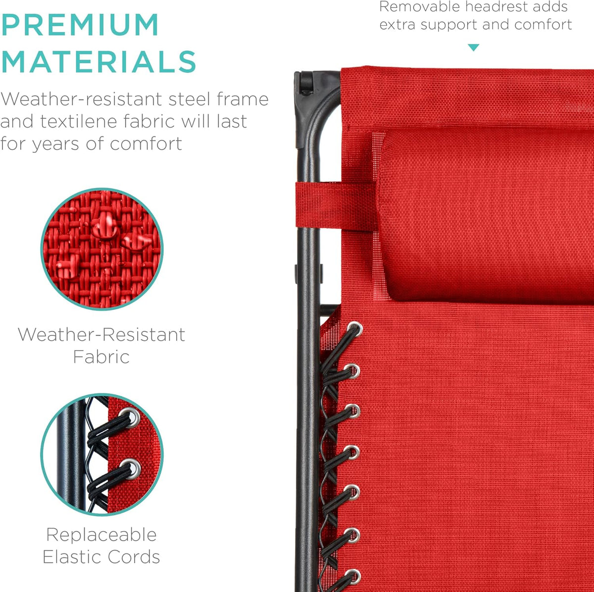 Best Choice Products Folding Zero Gravity Outdoor Recliner Patio Lounge Chair w/Adjustable Canopy Shade, Headrest, Side Accessory Tray, Textilene Mesh - Peacock Blue