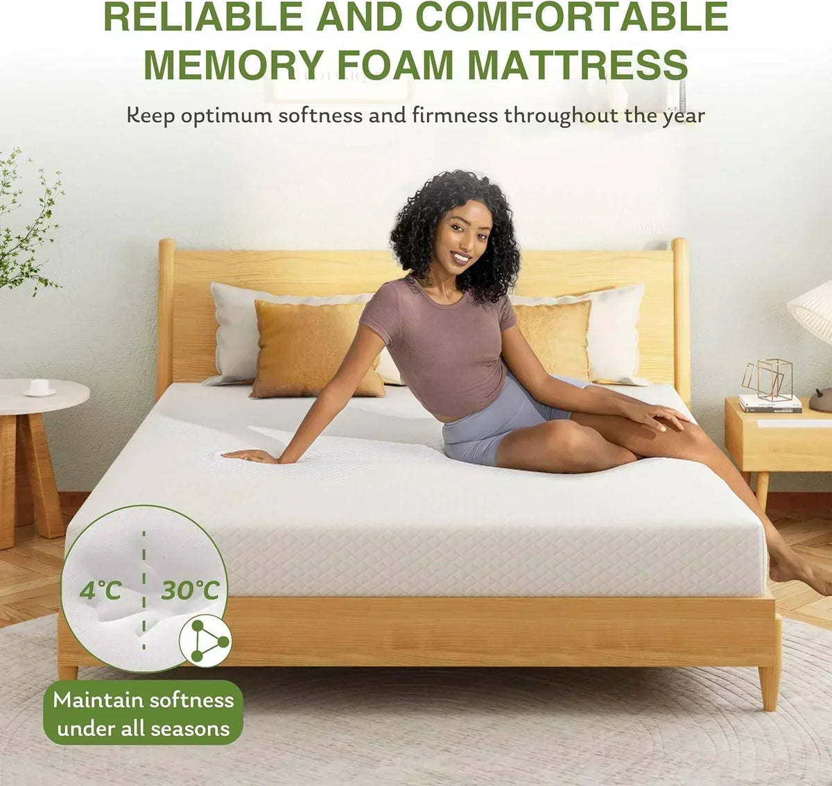 8-inch double mattress with memory foam for medium firm support
