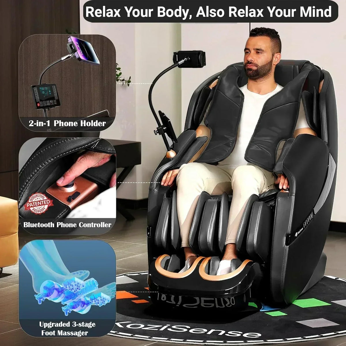 2025 Massage Chair Full Body Zero Gravity SL-Track Shiatsu Massage Recliner Chair with Heat