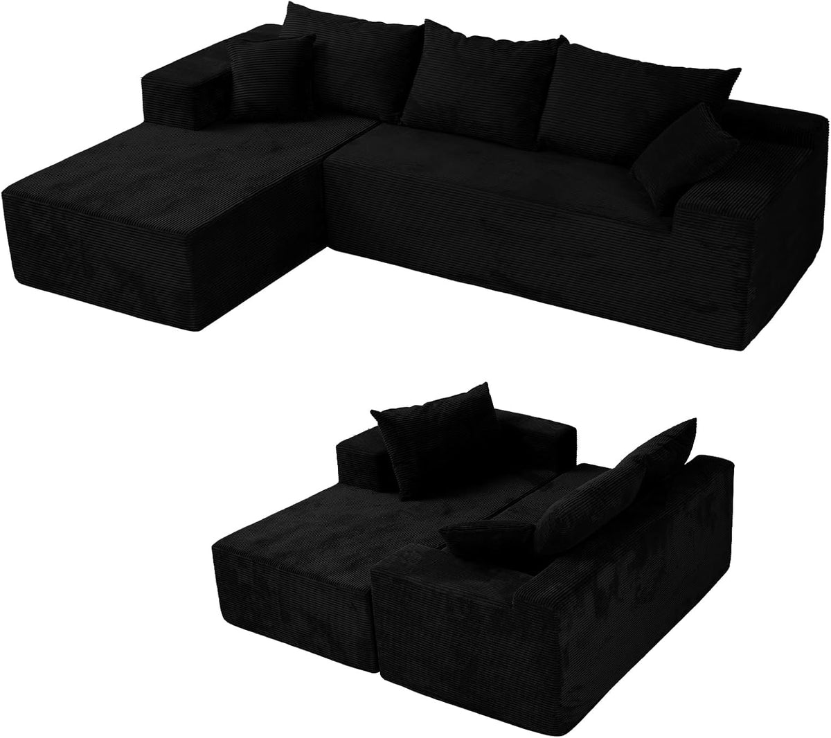 Cloud Sectional Couch with L-Shape Chaise,Modern Modular Sofa with Deep Seat
