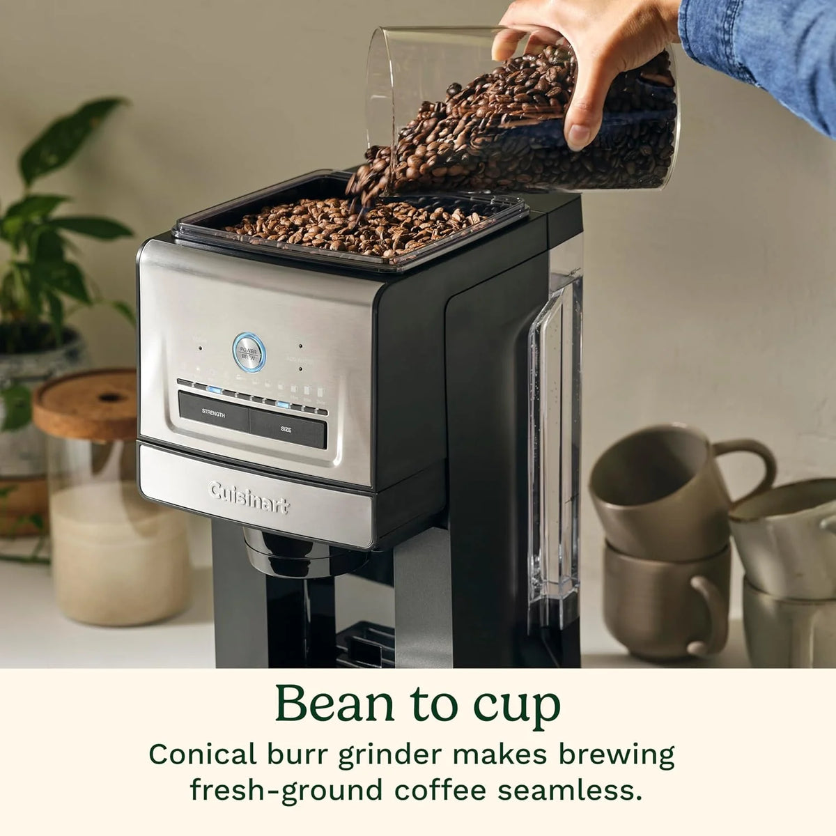 Cuisinart Coffee Maker, Custom Grind and Brew Single Cup Coffee Maker, 6 Cup Sizes, Built-in Stainless Steel Burr Mill, Adjustable Strength, Grind Control and Over Ice Feature, Easy Cleaning, DGB-30