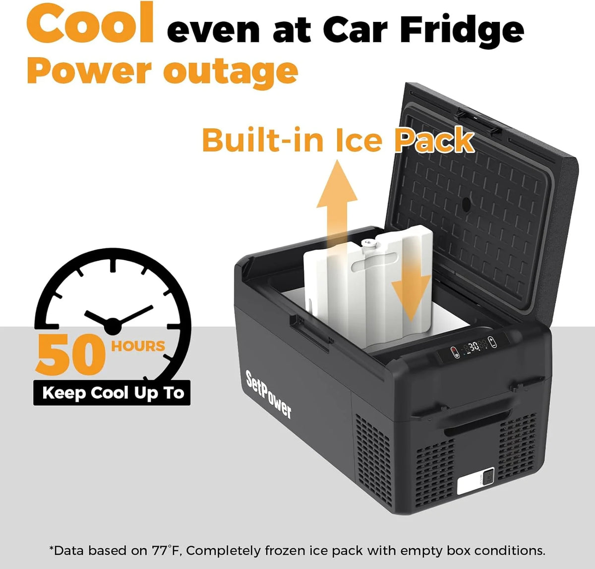 12V Refrigerator 21 Quart Portable Freezer 50 Hours Keep Cool,Electric Cooler for Vehicles Car Refrigerator 12V Portable Fridge for Car Camping Truck Van RV SUV Road Trip Travel RF20