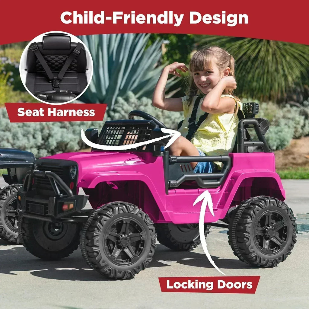 Best Choice Products 12V Kids Ride-On Truck Car with Spring Suspension and LED Lights