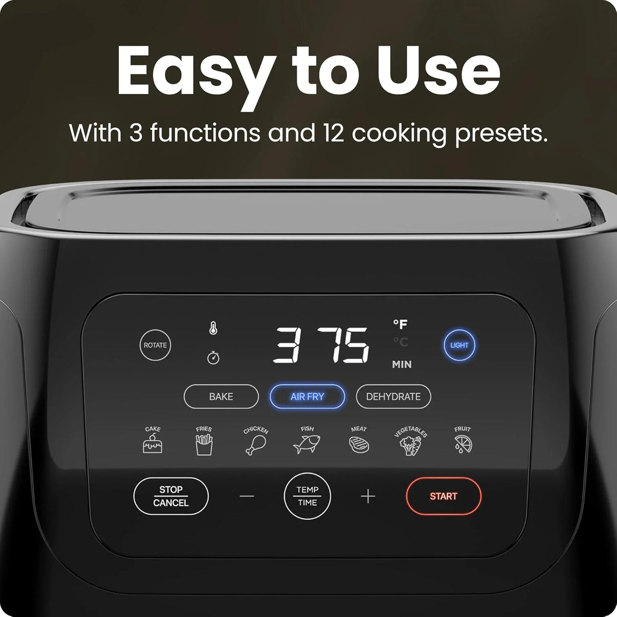 Chefman Compact 6.3-Quart Digital Air Fryer with Rotisserie, Dehydrator, and Convection Oven, 8 Touchscreen Presets