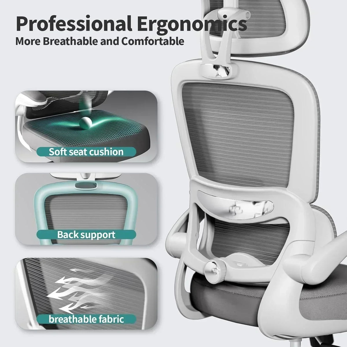 TRALT Office Chair Ergonomic Desk Chair 330 lbs Home Gaming Chair with Wheels