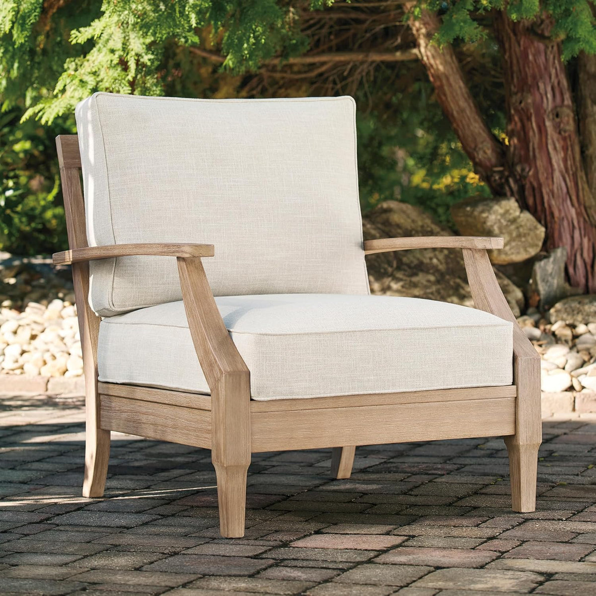 Coastal view outdoor terrace eucalyptus sofa