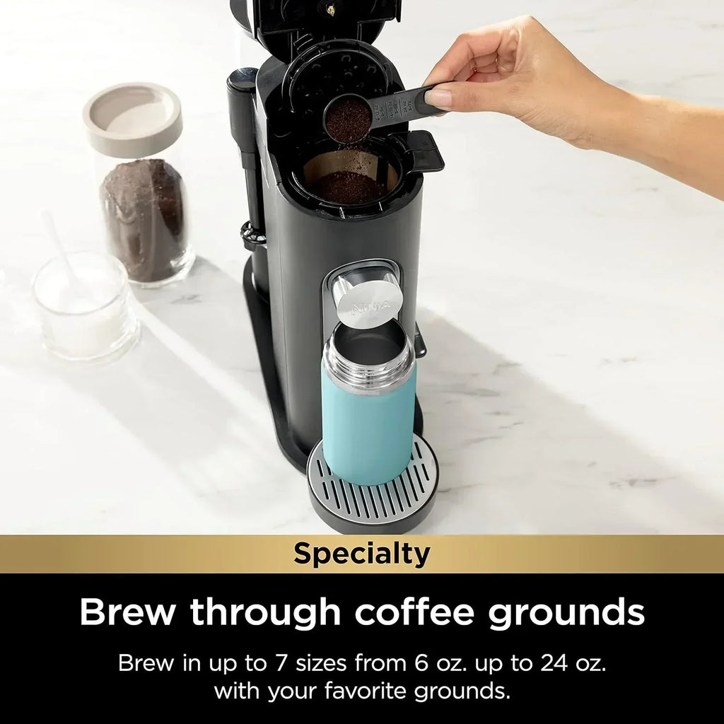 Ninja Coffee Maker Single Cup Brews with pods and grounds K-Cup compatible 4 brewing methods