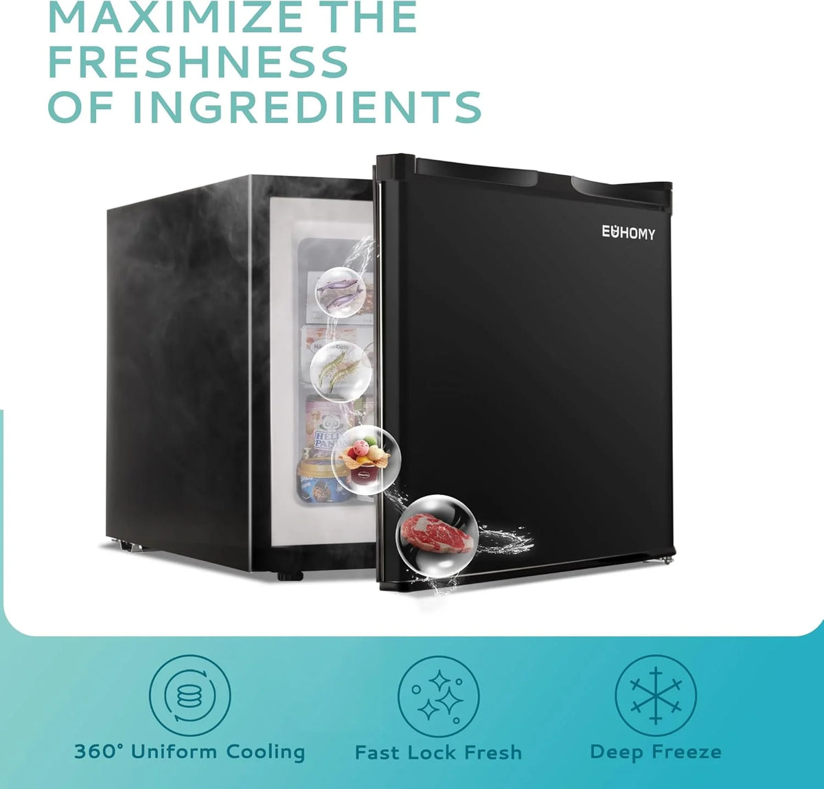 Upright freezer, 3.0Cubic Feet, Single Door Compact Mini Freezer with Reversible Door Small freezer for Home/Dorms/Apartment/Office