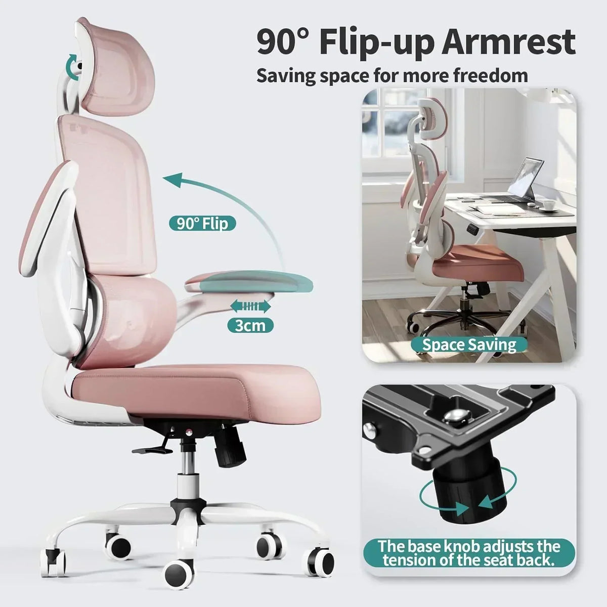 TRALT Office Chair Ergonomic Desk Chair 330 lbs Home Gaming Chair with Wheels
