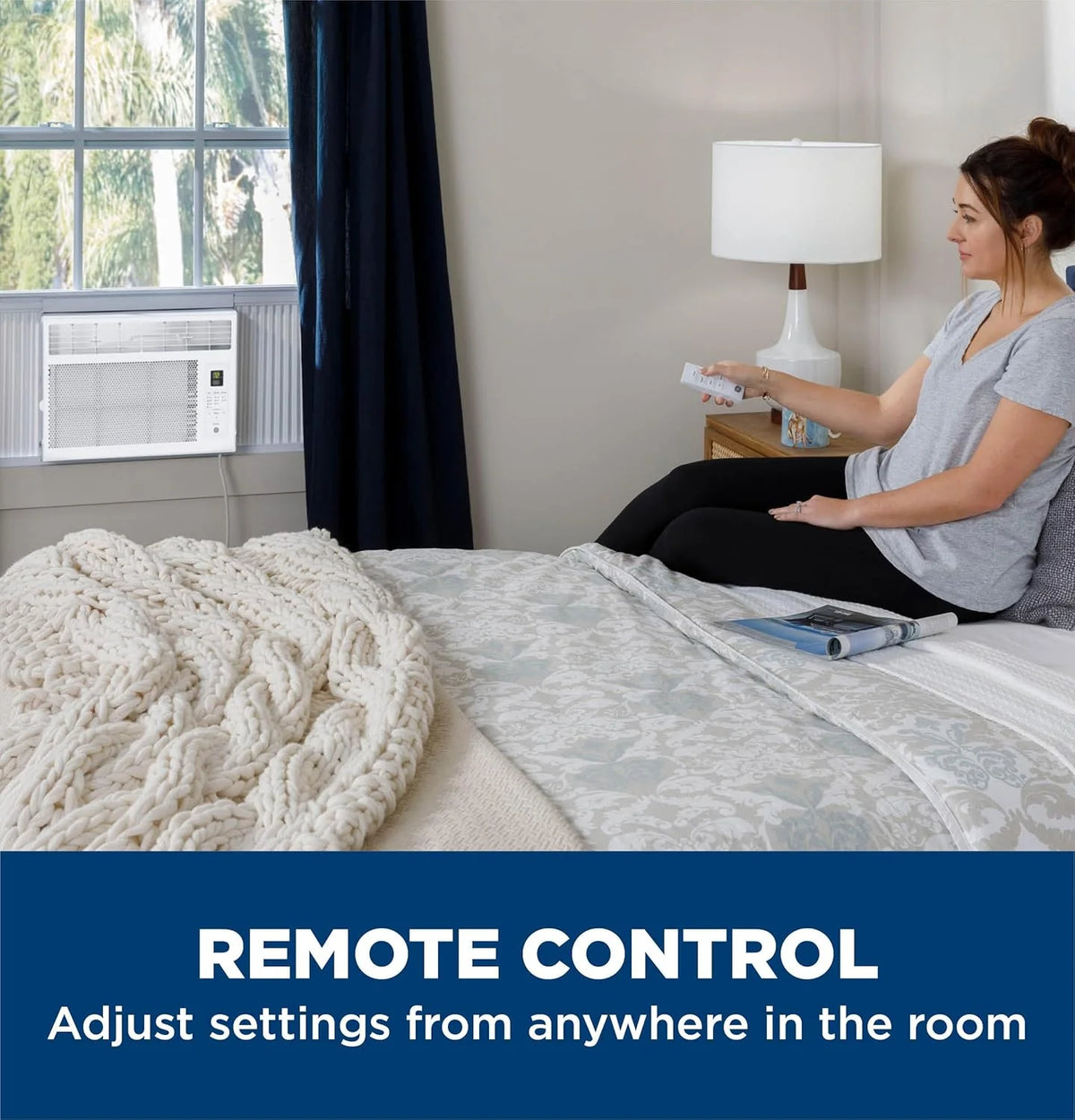 GE Window Air Conditioner Unit, 6,000 BTU for Small Rooms up to 250 sq ft. with Adjustable Fan and Cooling Settings, Perfect for Small Bedroom or Living Room, Easy Install Kit Included, White