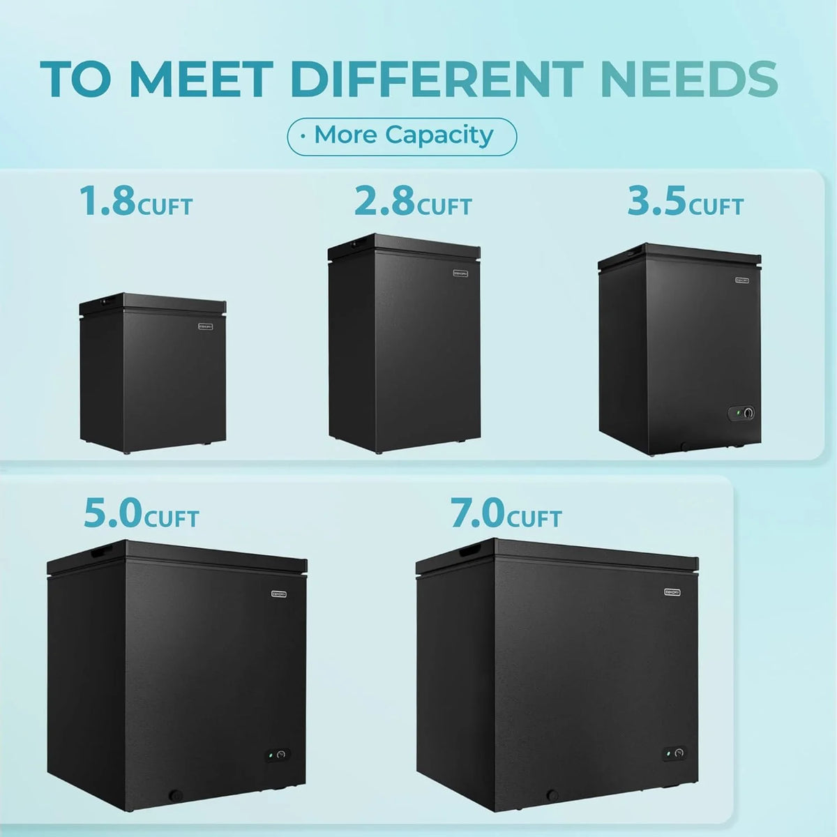 EUHOMY 3.5 Cu.Ft Chest Freezer with Removable Basket, Small Deep Freezer Adjustable 7 Thermostat, Quiet Mini Freezer Free-Standing Top Door, Energy Saving for Apartment/Garage/Basement/Dorm/Home,Black